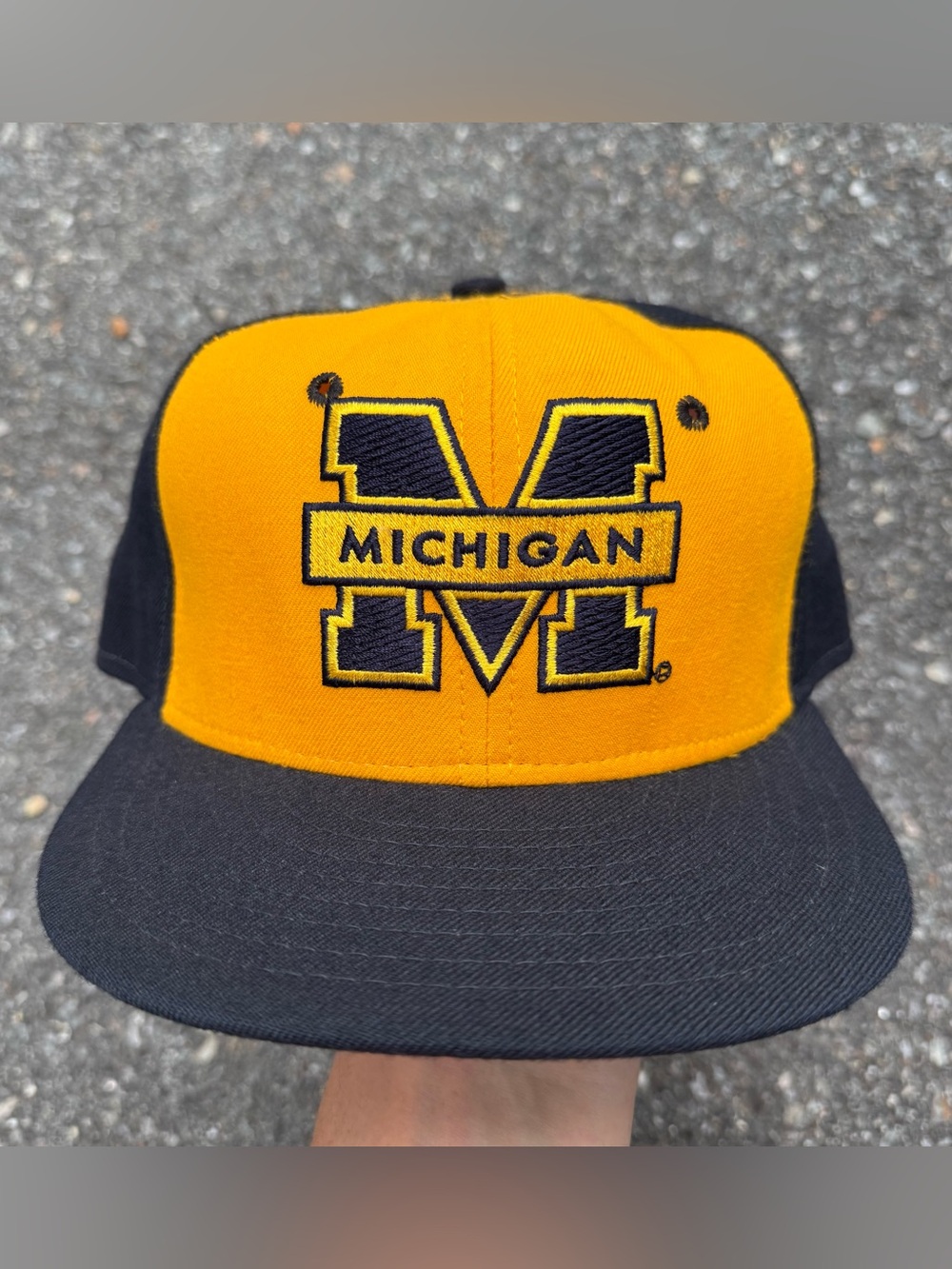 Vintage Michigan Wolverines New Era Fitted Hat 7 1/4 USA Wool College Football